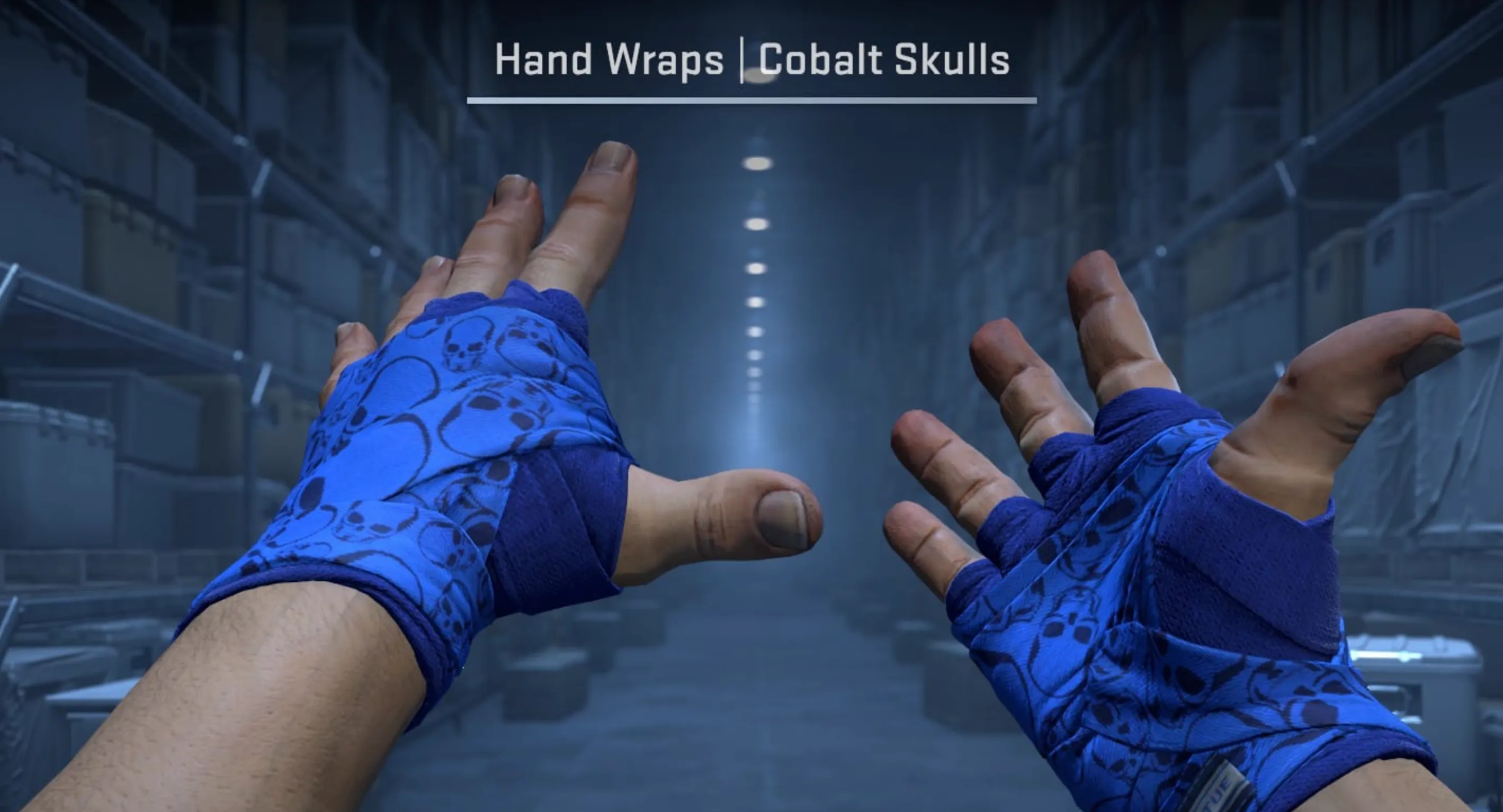 Hand Wraps Cobalt Skulls and case hardened knife